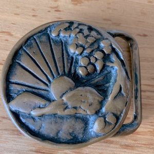 Vintage 1970’s Tech Ether Guild Solid Brass belt buckle. “Colorado Sunrise”